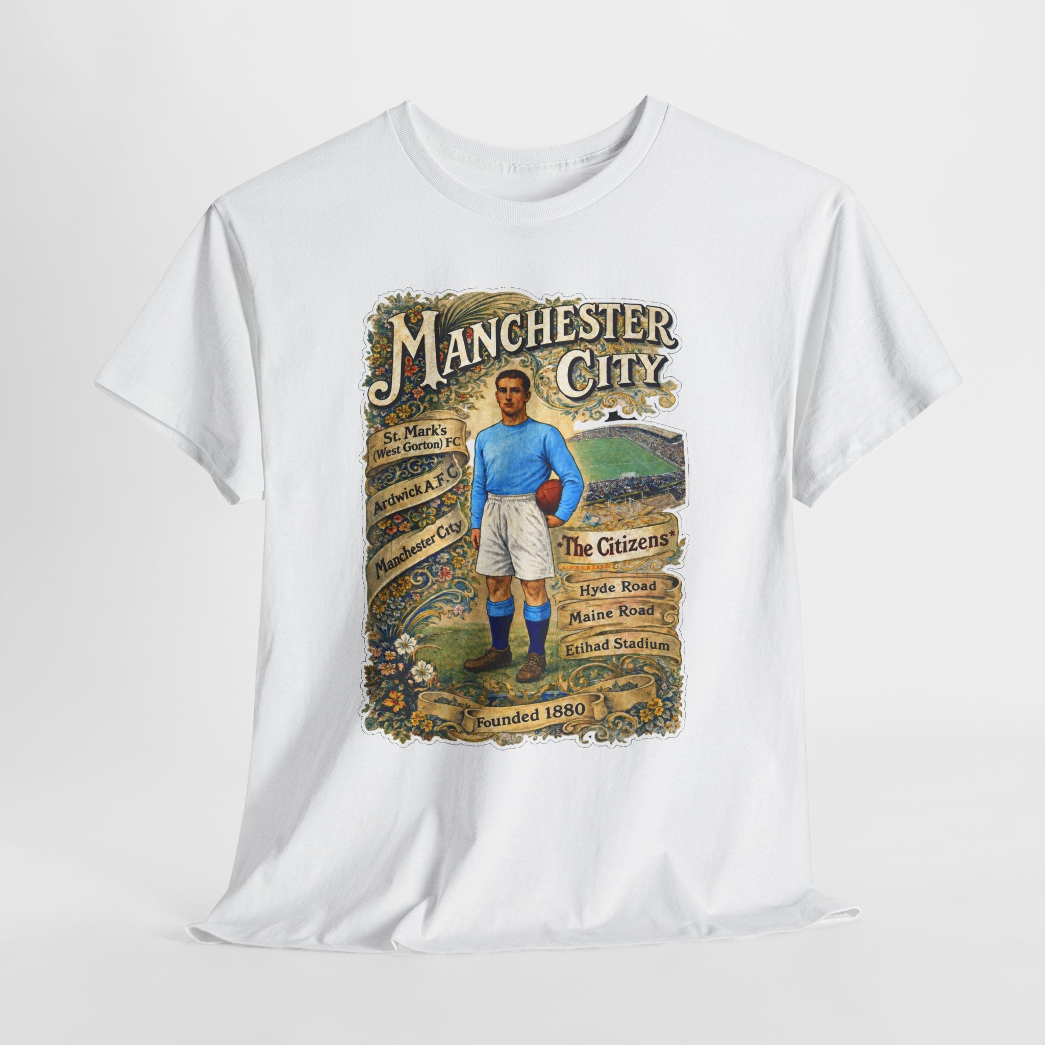 Manchester City Vintage Football Tee — Retro Soccer Graphic T-Shirt
