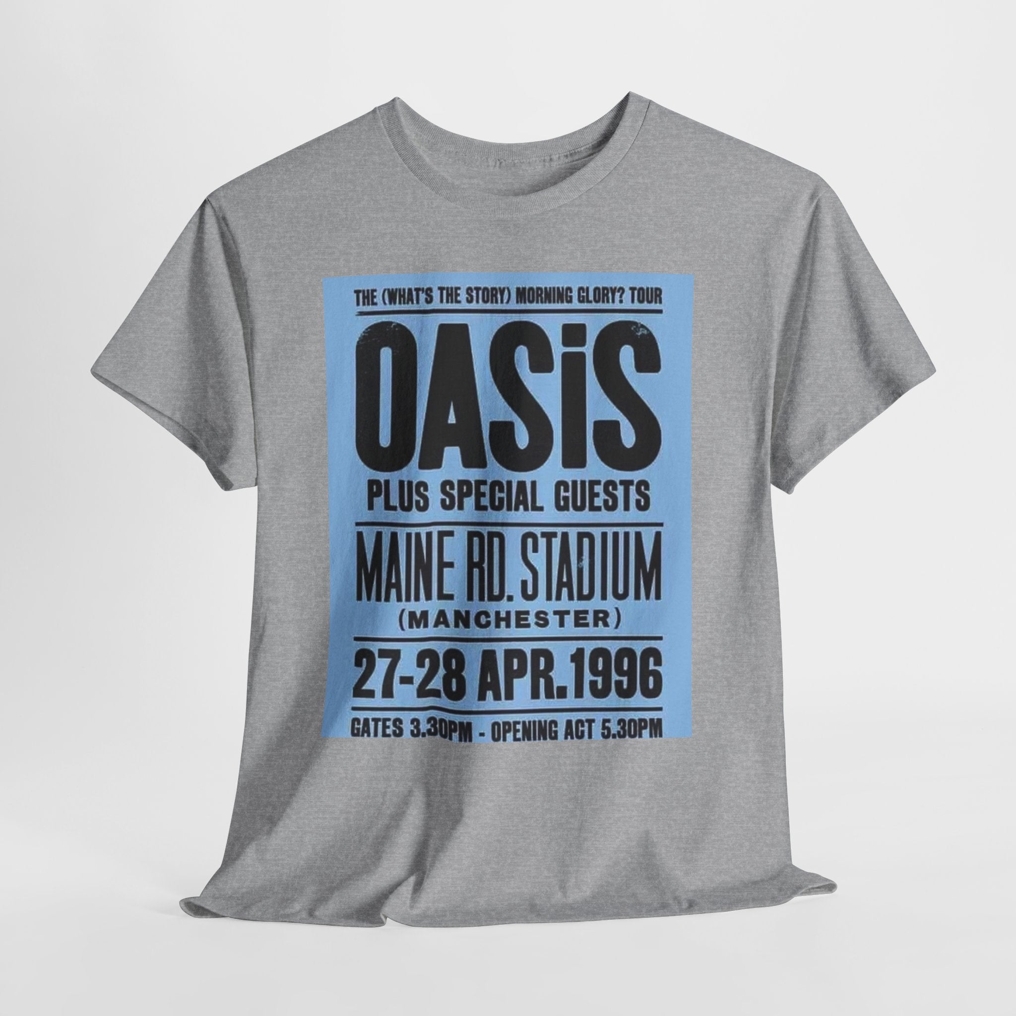 Oasis 1996 Maine Road Tour Poster T‑Shirt — Maine Rd. Stadium Concert Tee