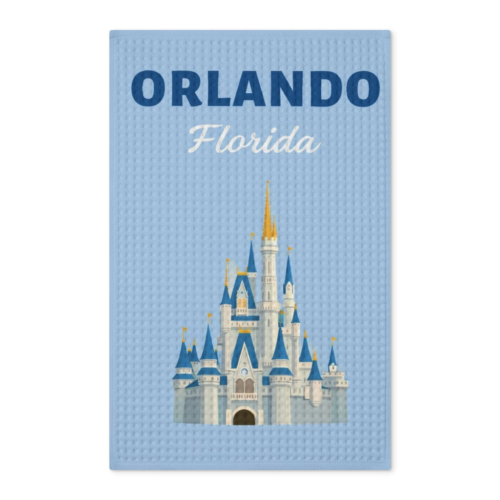 Orlando Florida Castle Waffle Tea Towel — Double-Sided Souvenir Kitchen Towel