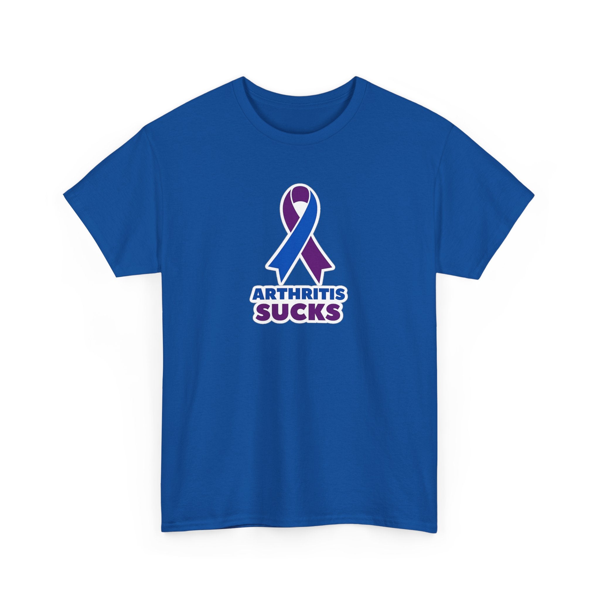 Arthritis Sucks Awareness T-Shirt — Purple & Blue Ribbon Support Tee