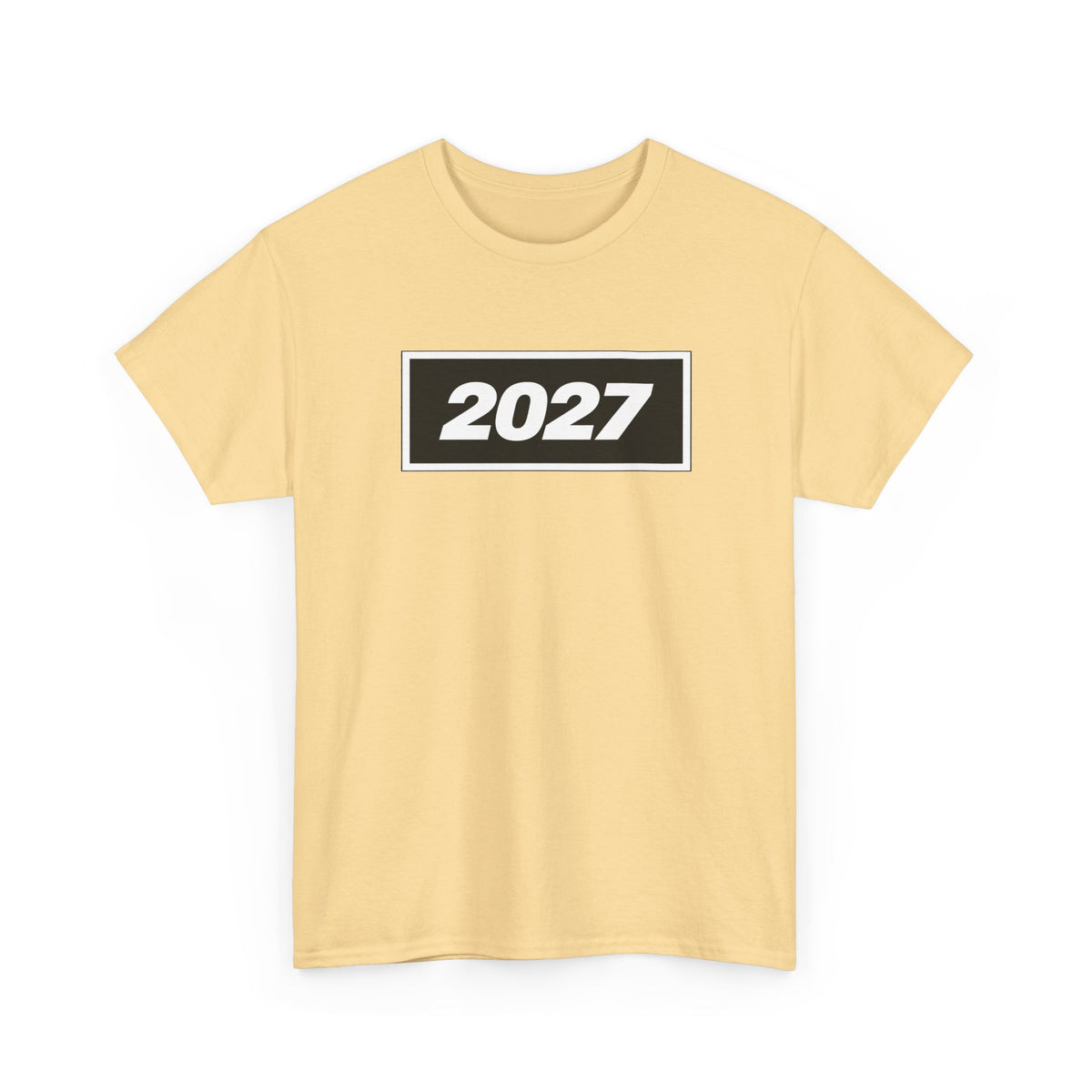 Oasis Inspired 2027 Graphic Tee — Minimal Year Rectangle T‑Shirt for New Year Celebrations