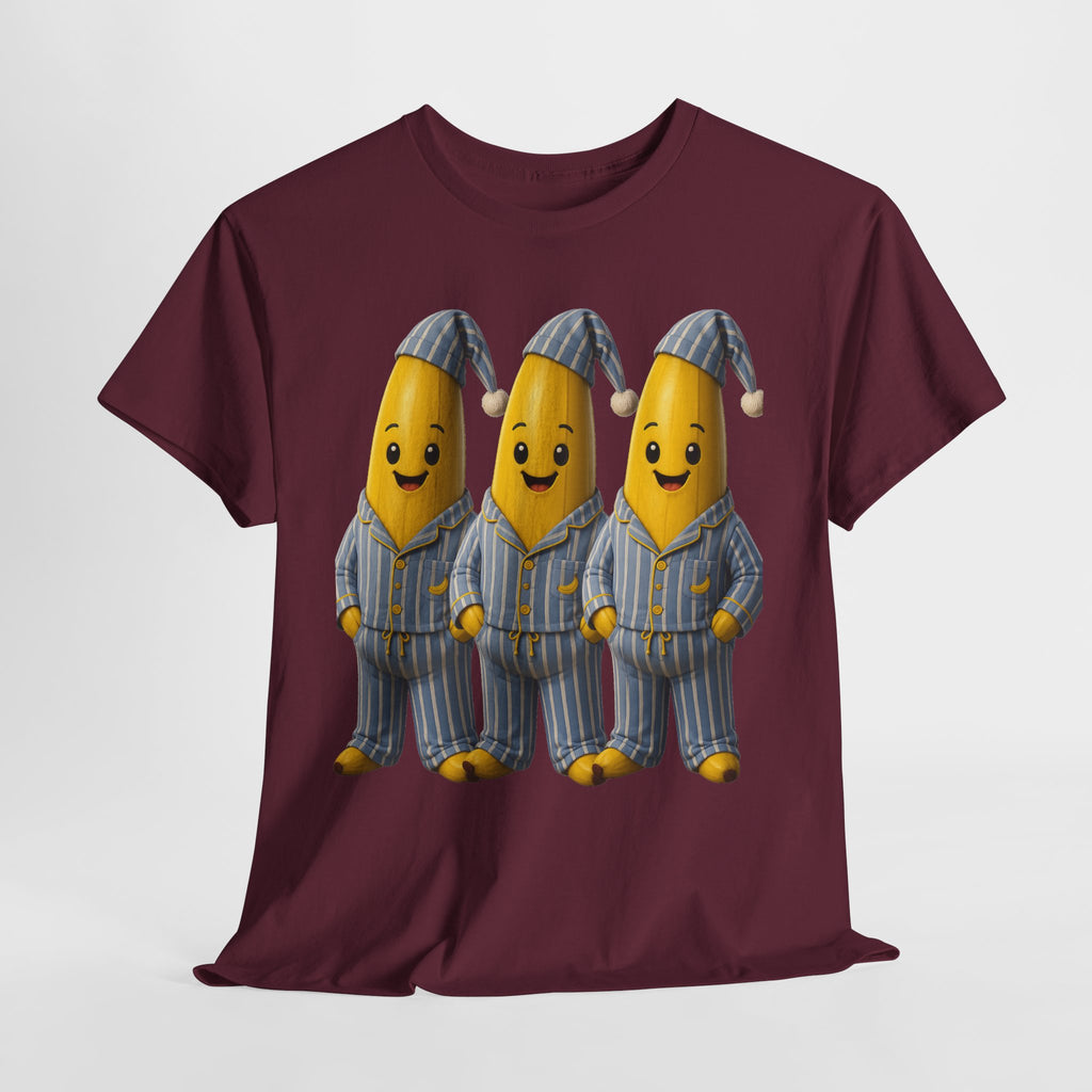 Bananas in Pyjamas – Three Smiling Bananas in Striped Pajamas Graphic T-Shirt