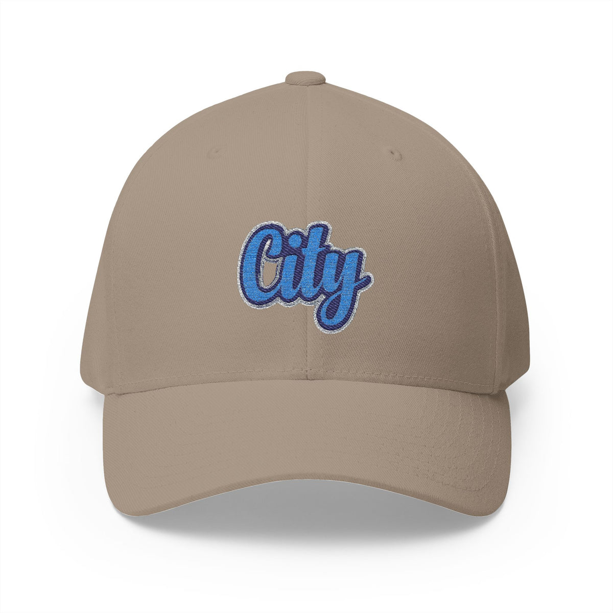 Embroidered "City" Script Closed-Back Baseball Cap