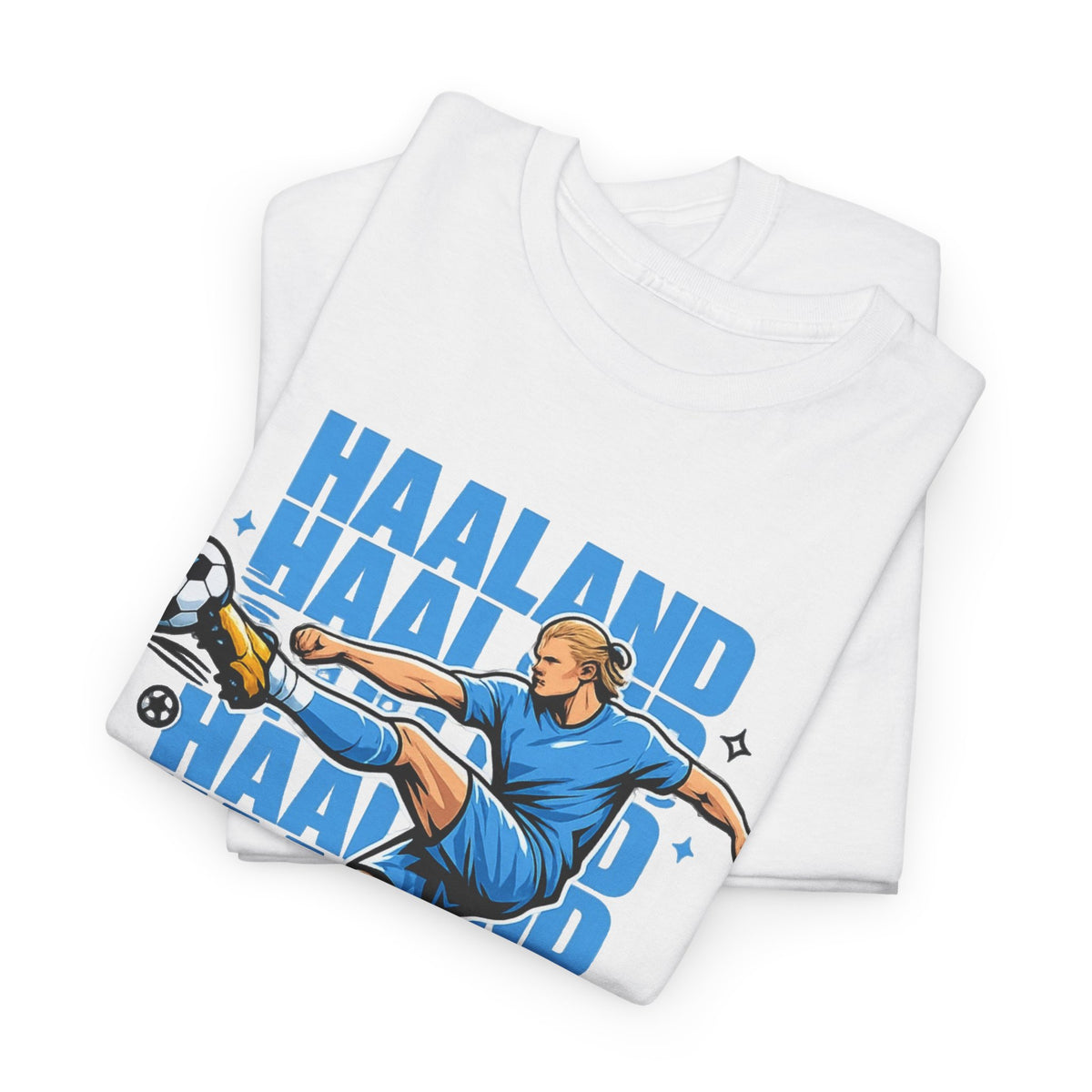 Haaland Manchester City Inspired Cotton T-Shirt — Striker Action Graphic Football Shirt