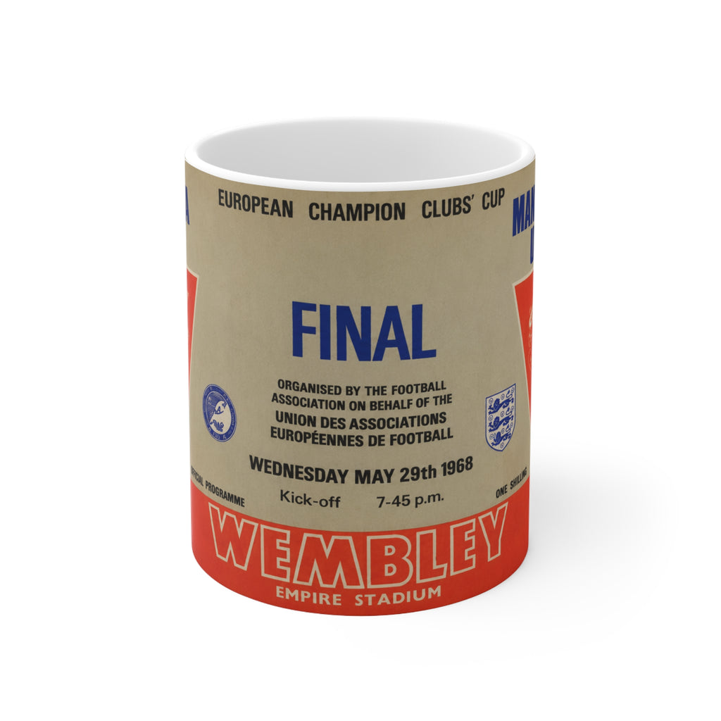 1968 European Cup Final Programme Cover Inspired Benfica vs Man Utd Vintage Coffee Football Mug