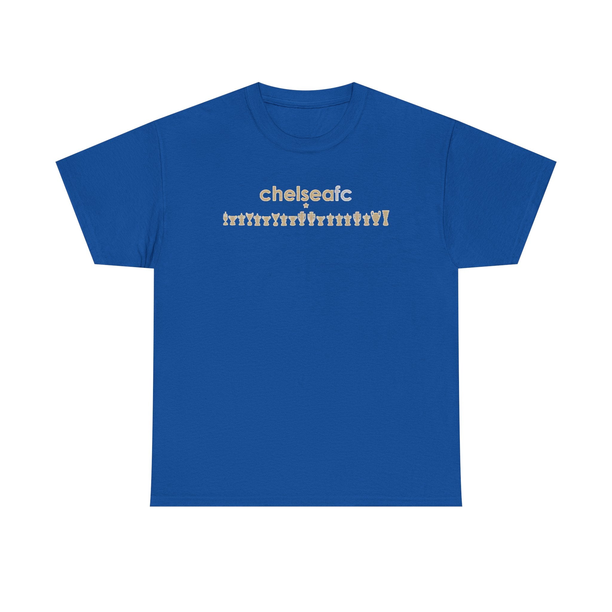 Chelsea FC Retro Silhouette Tee — Beige Logo Football Fans Shirt
