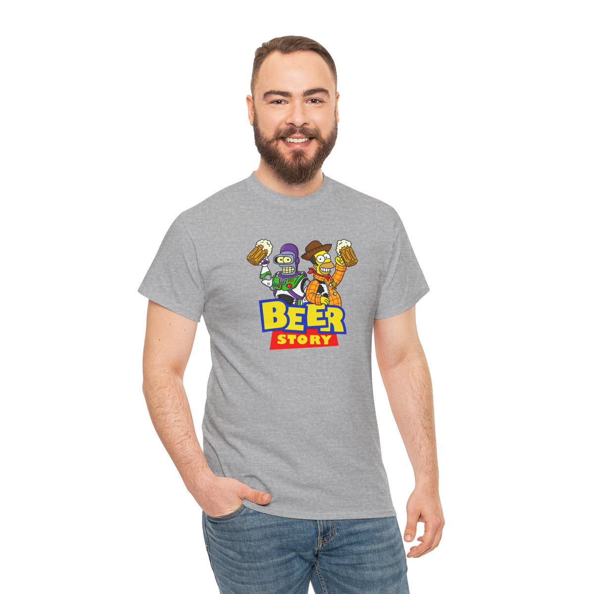 Beer Story T-Shirt — Funny Cartoon Beer Buddies Graphic Tee
