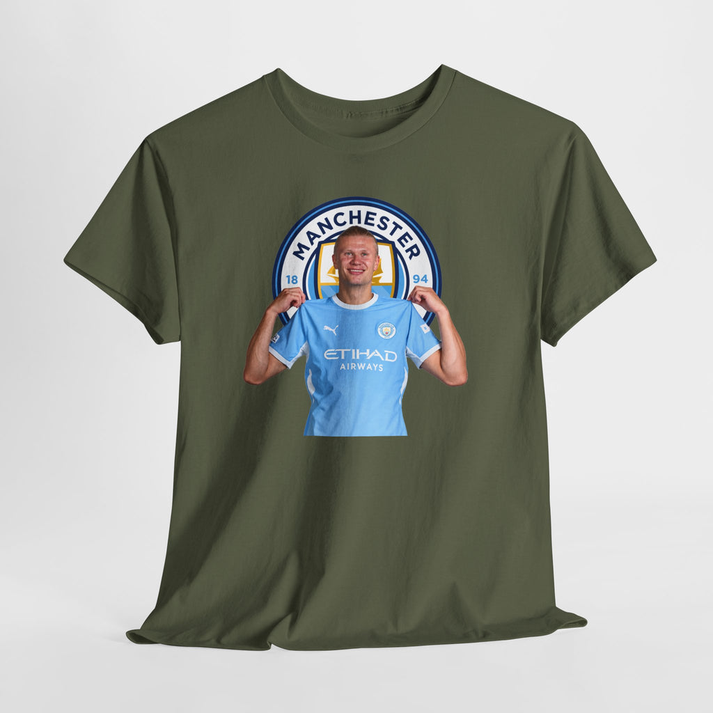 Manchester City Erling Haaland Inspired Cotton T-Shirt Tee — Player Celebratory Graphic T-Shirt