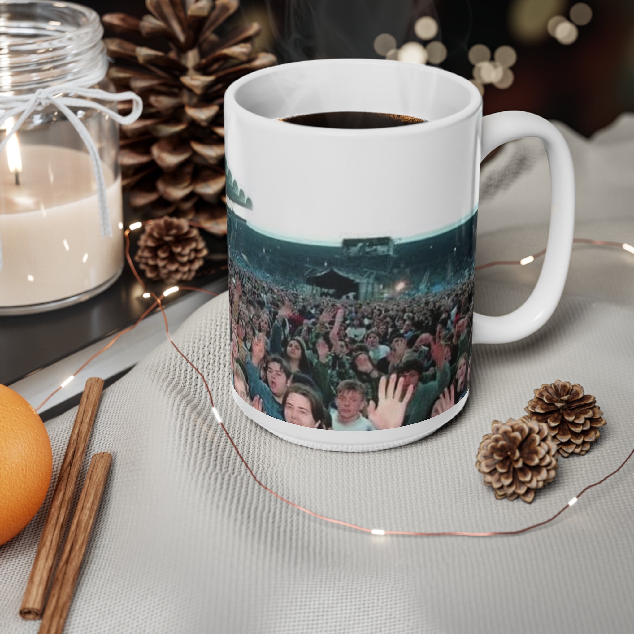 Oasis at Maine Road Concert Crowd Photo Coffee Mug - Live Stadium Crowd 11oz & 15oz Ceramic Mug