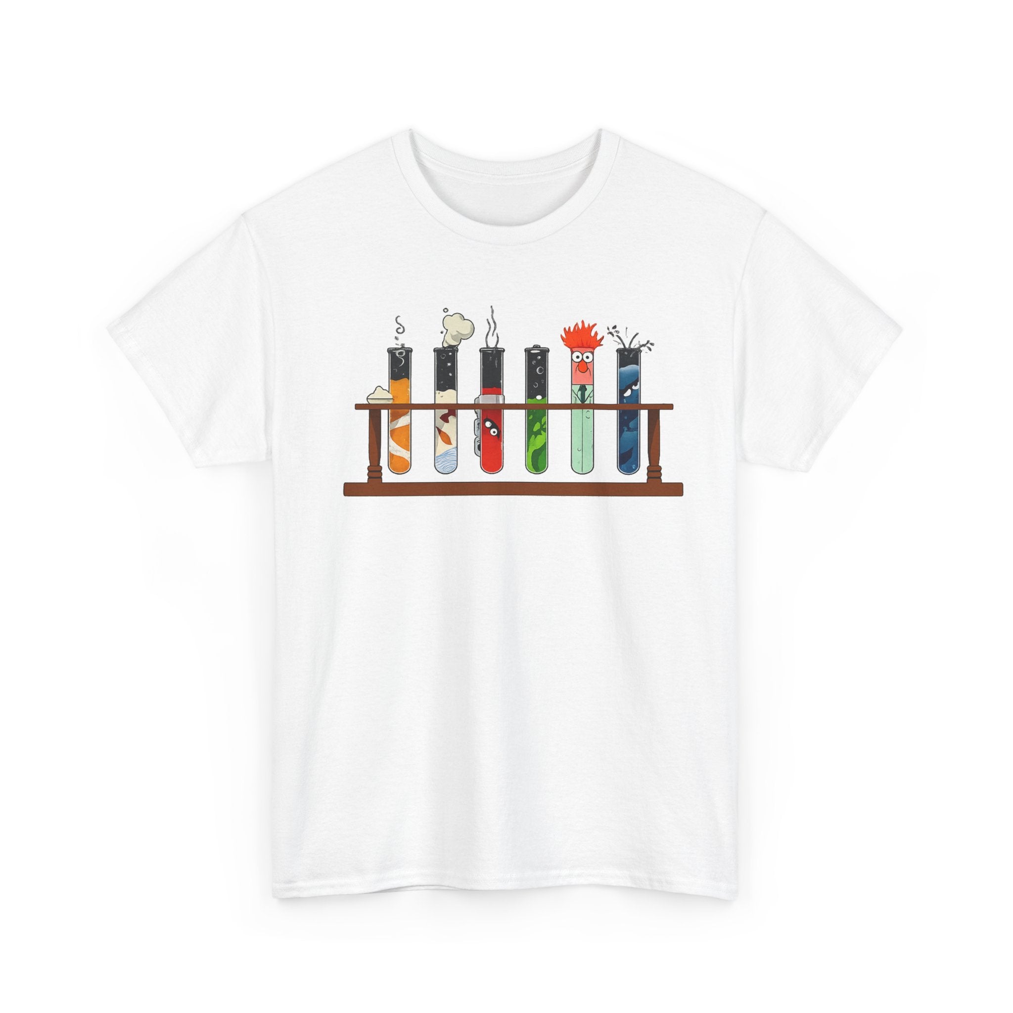 Muppets Beaker Science Test Tube Cats T‑Shirt — Cute Laboratory Cat Illustrations Tee
