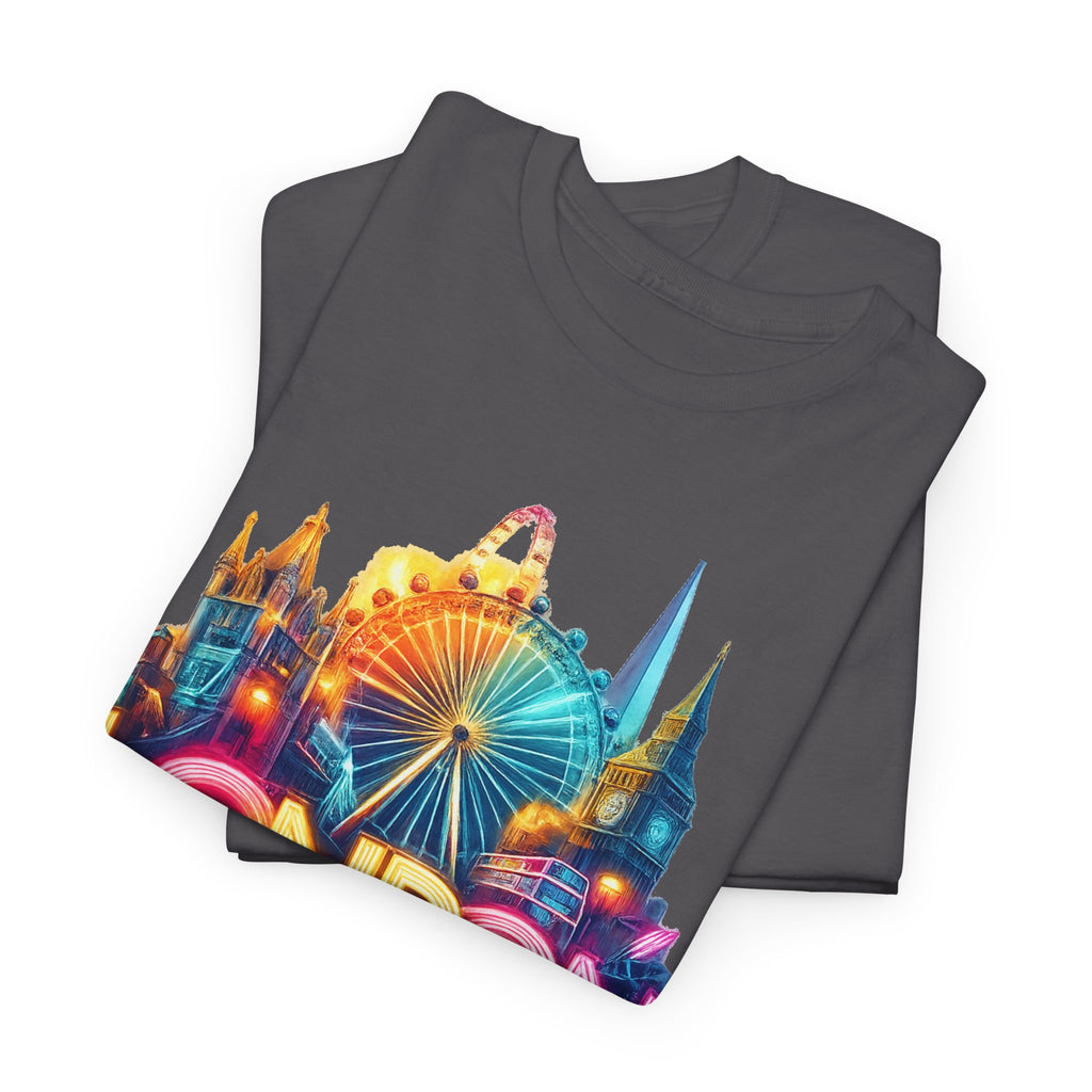 London Skyline Tee — Colorful Neon London Landmark T-Shirt
