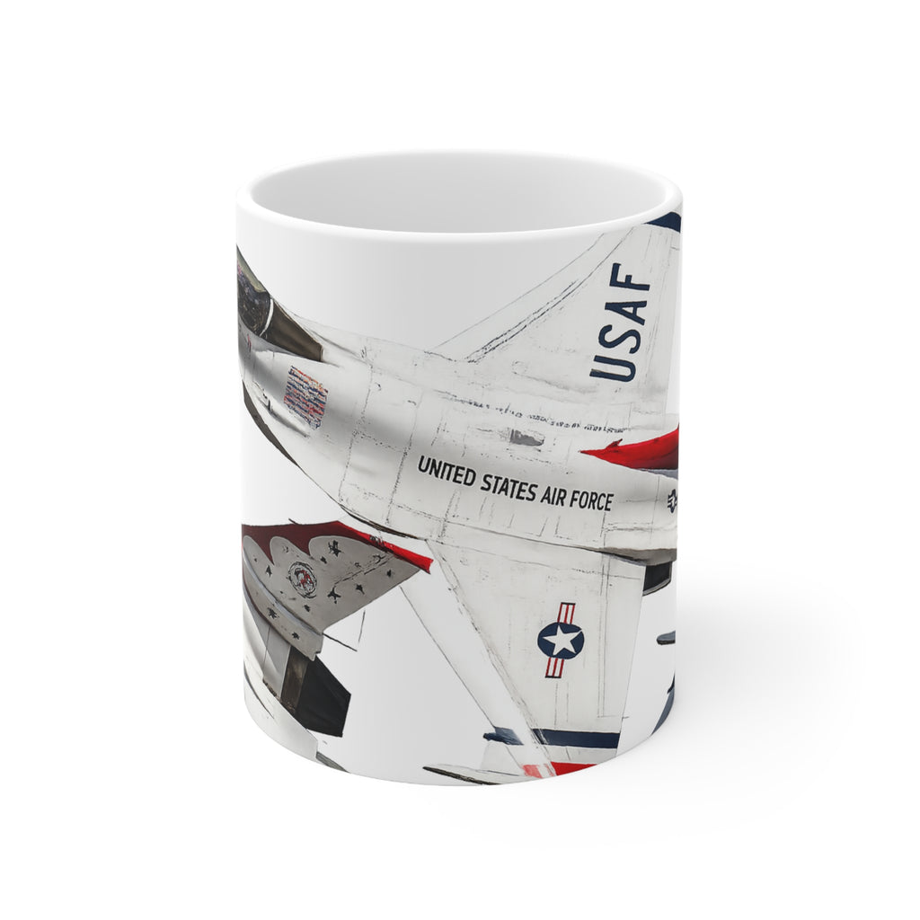 USAF Thunderbirds Jet Ceramic Mug — 11oz & 15oz Coffee Cup