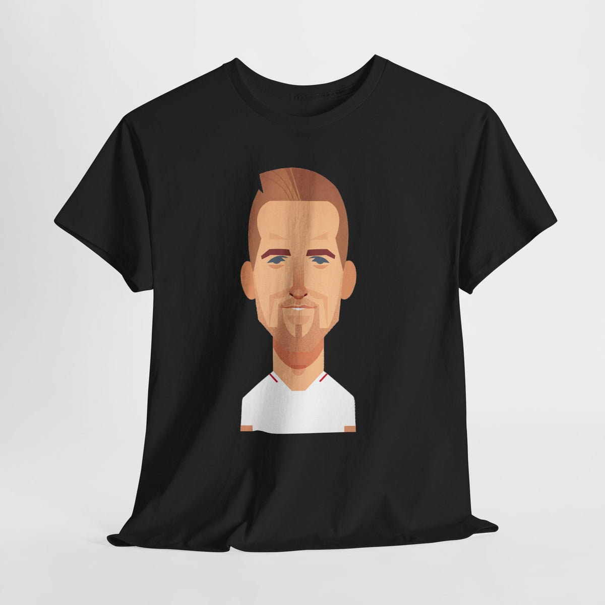 Harry Kane England Caricature Portrait Tee — Minimal Male Face Graphic Cotton T-Shirt