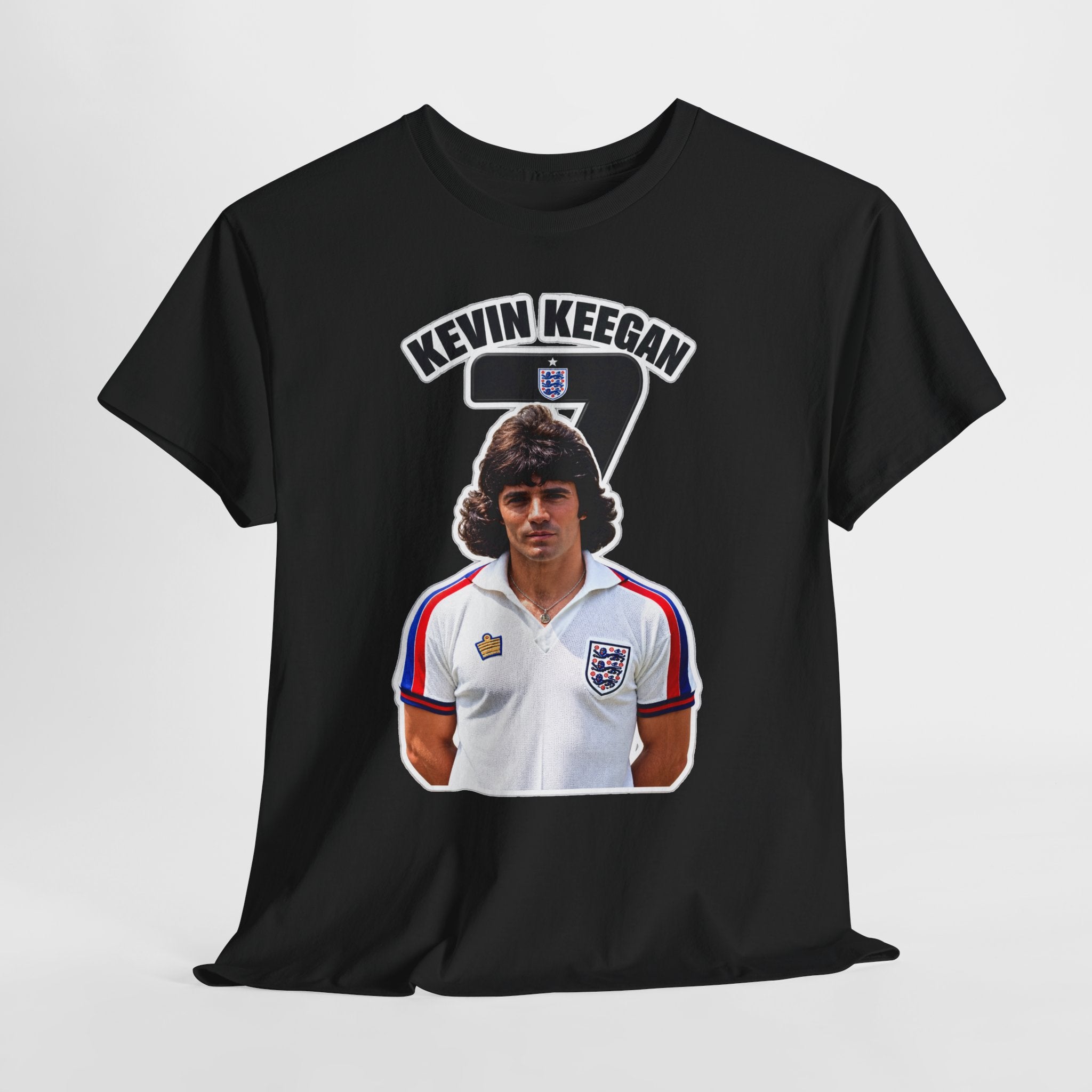 Kevin Keegan England Retro Soccer Cotton T -Shirt / Tee