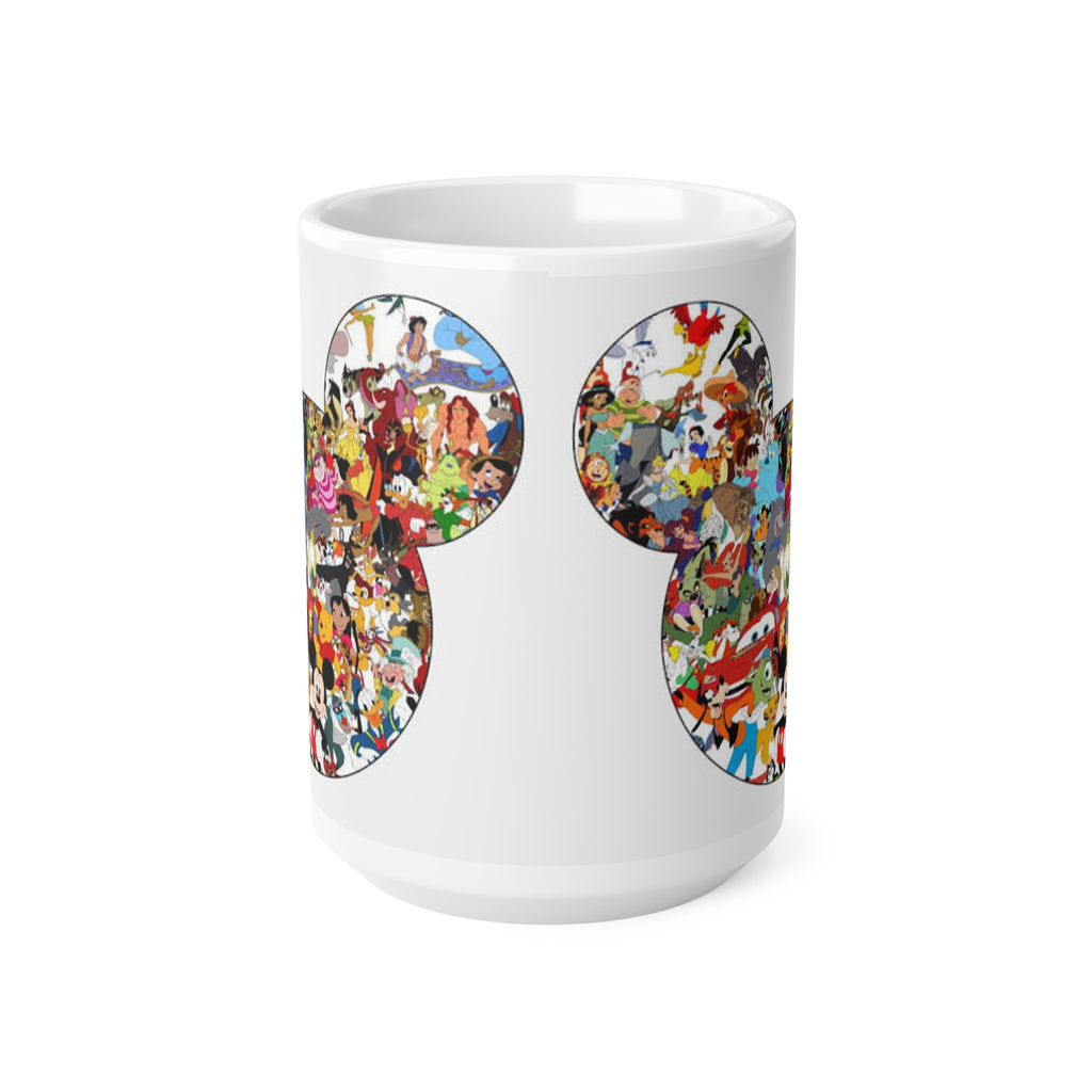 Disney Character Collage Mug — Mickey Head 11oz & 15oz Ceramic Coffee Cup