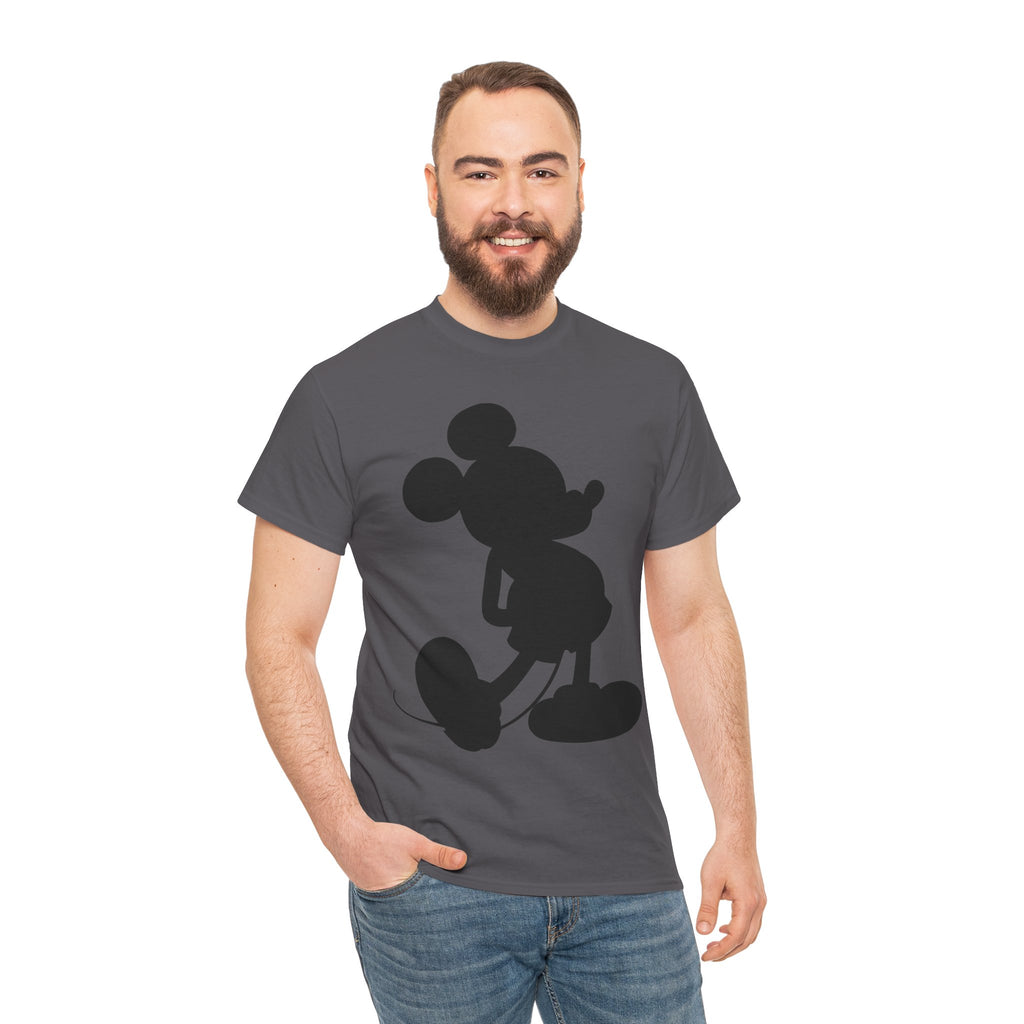Mickey Mouse Silhouette Graphic Tee — Retro Cartoon Shadow T-Shirt