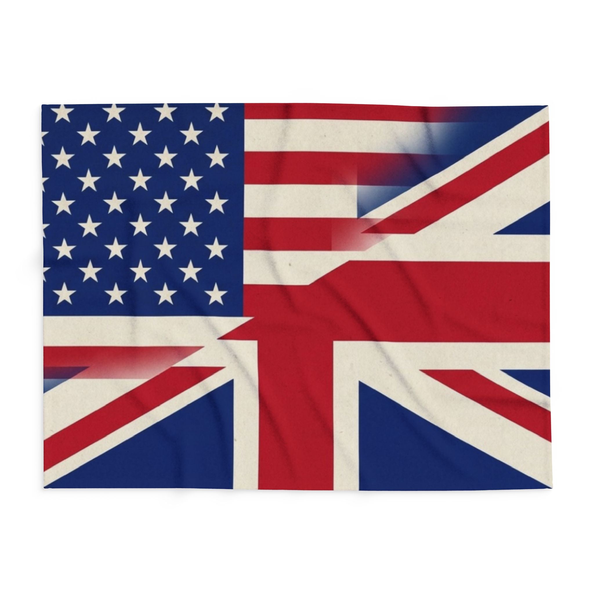 Union-Jack USA Flag Arctic Fleece Blanket – Patriotic British-American Throw