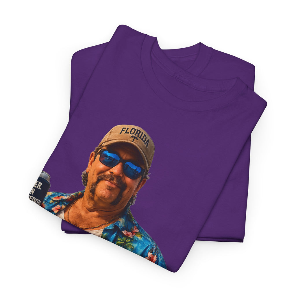 Florida Man Graphic Tee — Funny Vacation Shirt with Hawaiian Shirt Design