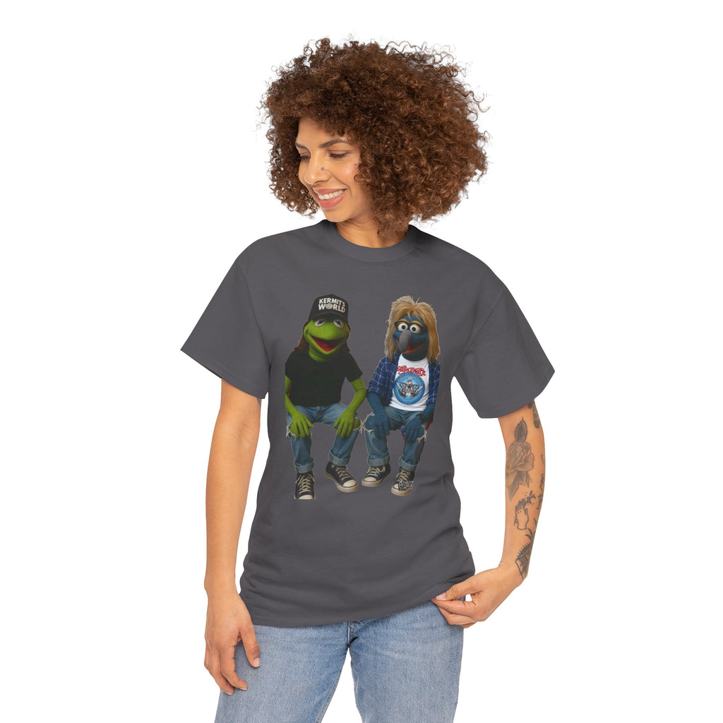 Kermit & Gonzo Waynes World Inspired Character Graphic T-Shirt