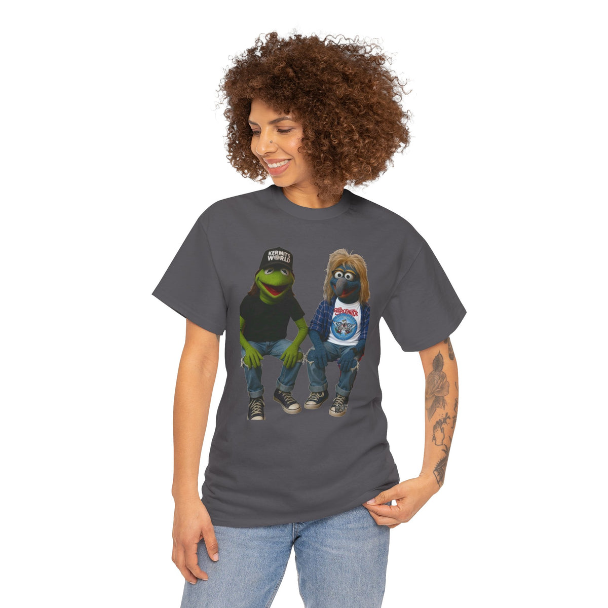Kermit & Gonzo Waynes World Inspired Character Graphic T-Shirt