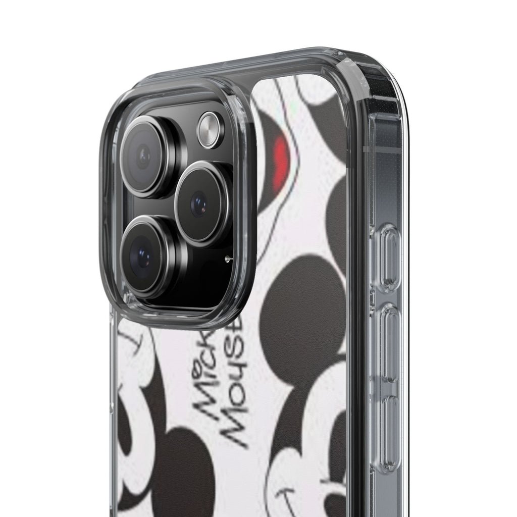 Mickey Mouse Clear Phone Case – Retro Cartoon Pattern Clear Case