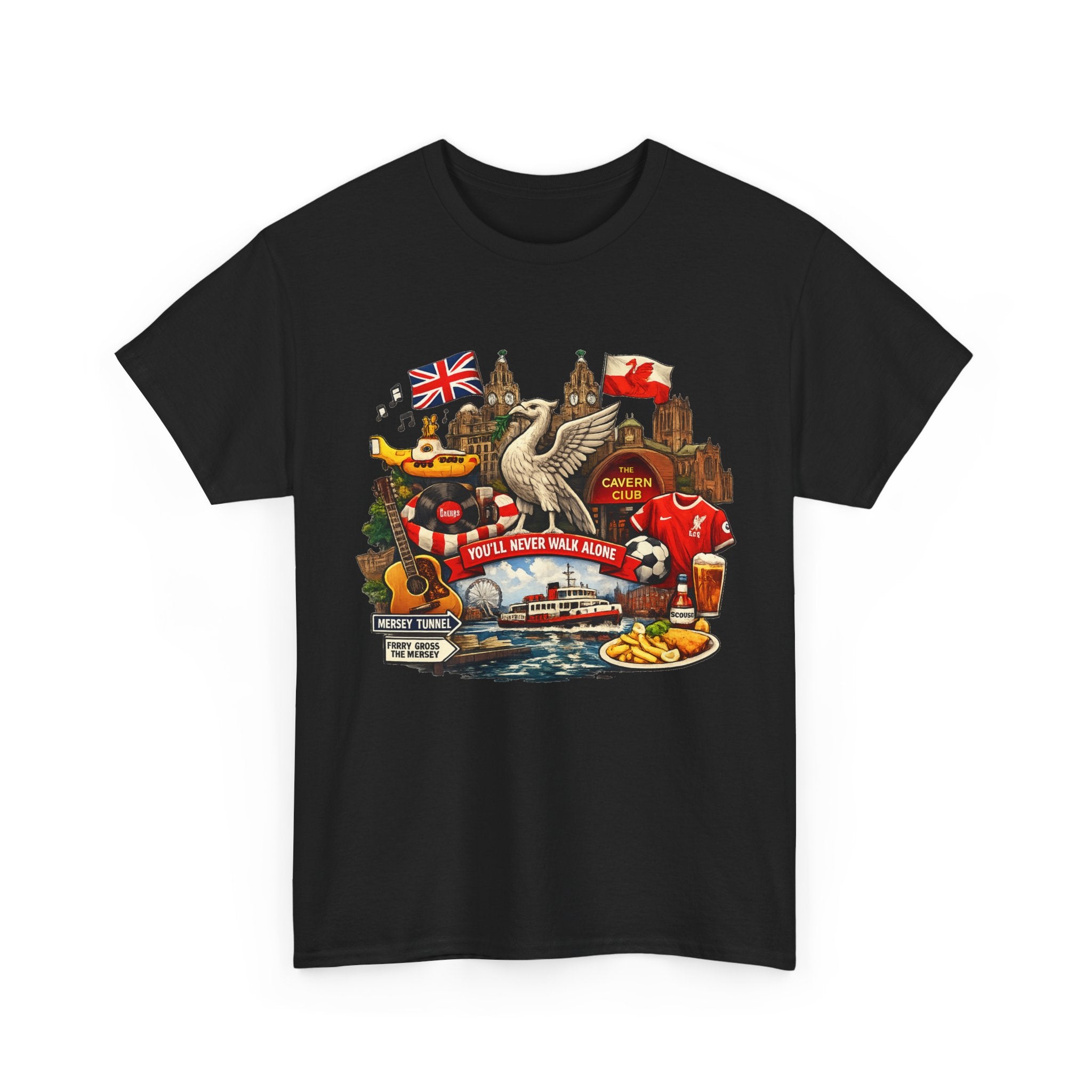 Liverpool Landmarks & You'll Never Walk Alone T-Shirt