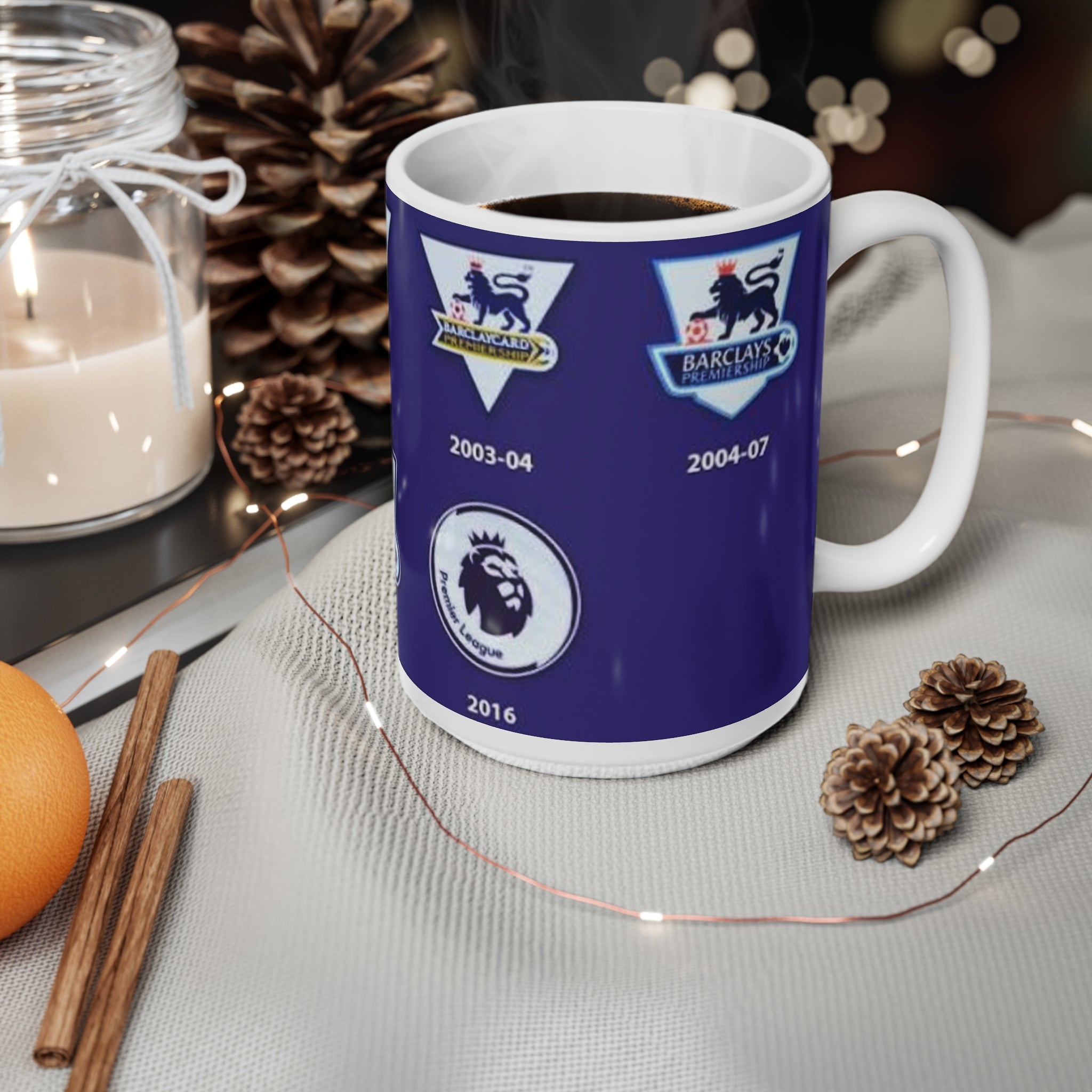Premier League Sleeve Badges History Ceramic Coffee Cups, 11oz, 15oz