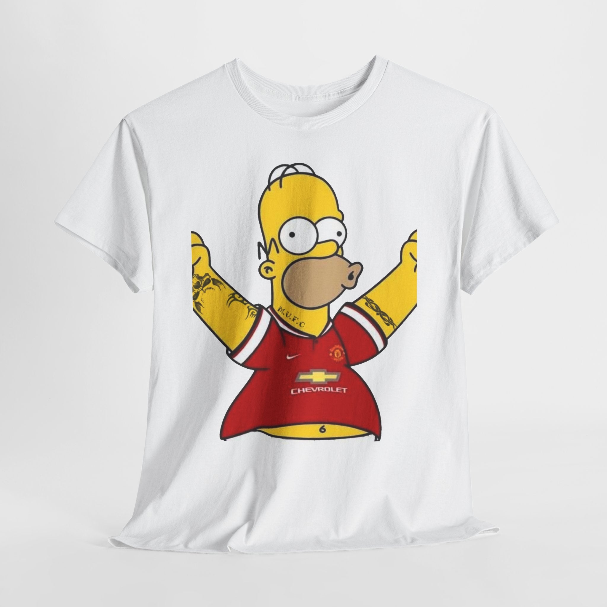 Homer Simpson Manchester Fan T-Shirt — Cartoon Football Supporter Tee