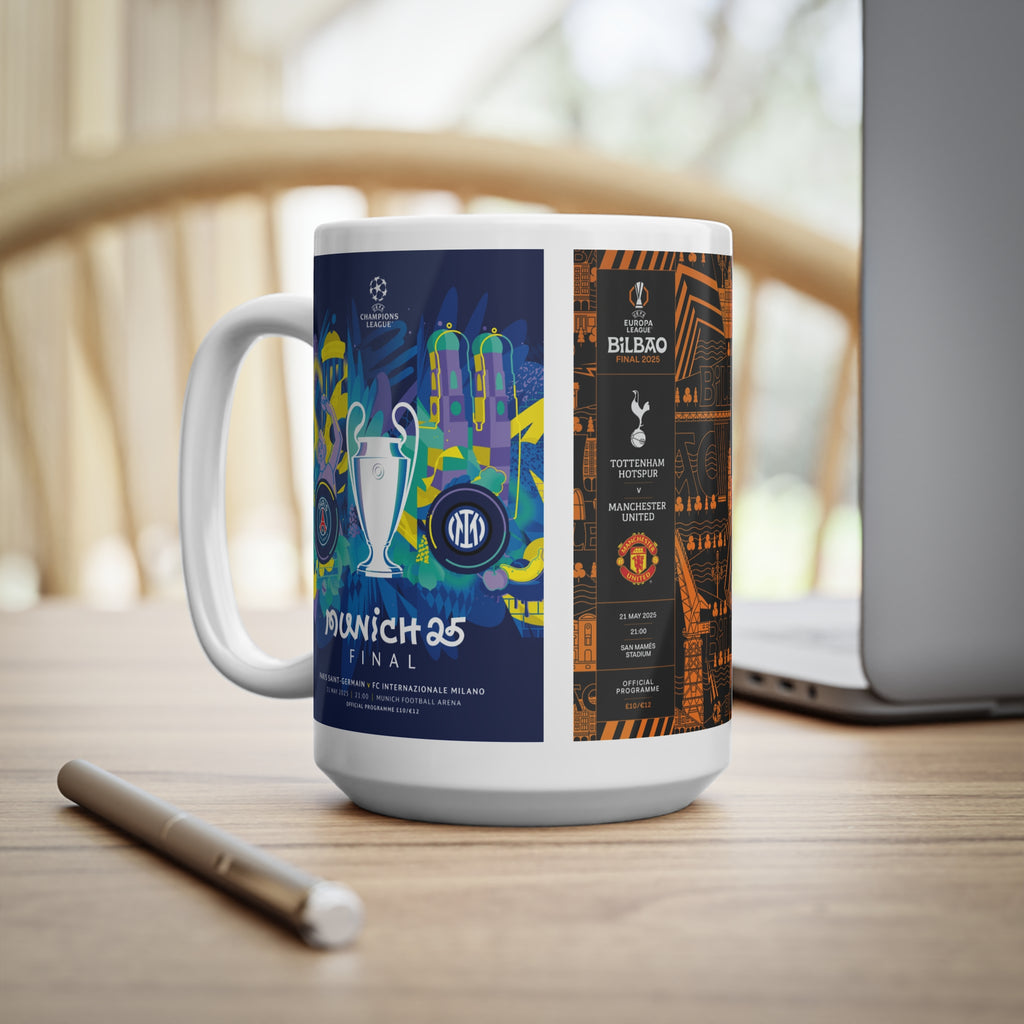 2025 UEFA Finals Programme Covers Inspired Ceramic Coffee Cup (11oz/15oz)