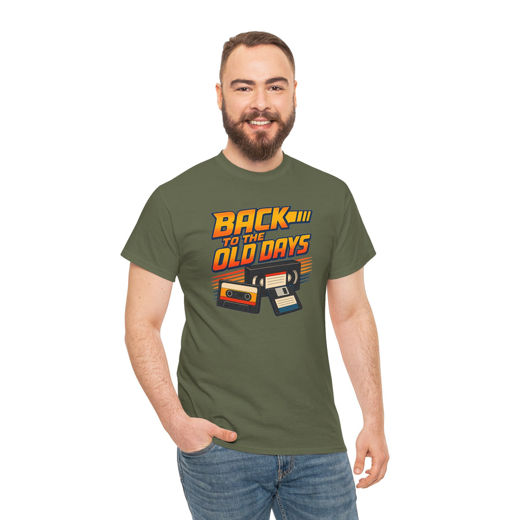 Back to the Old Days Tee – Retro Cassette & VHS Nostalgia T-Shirt