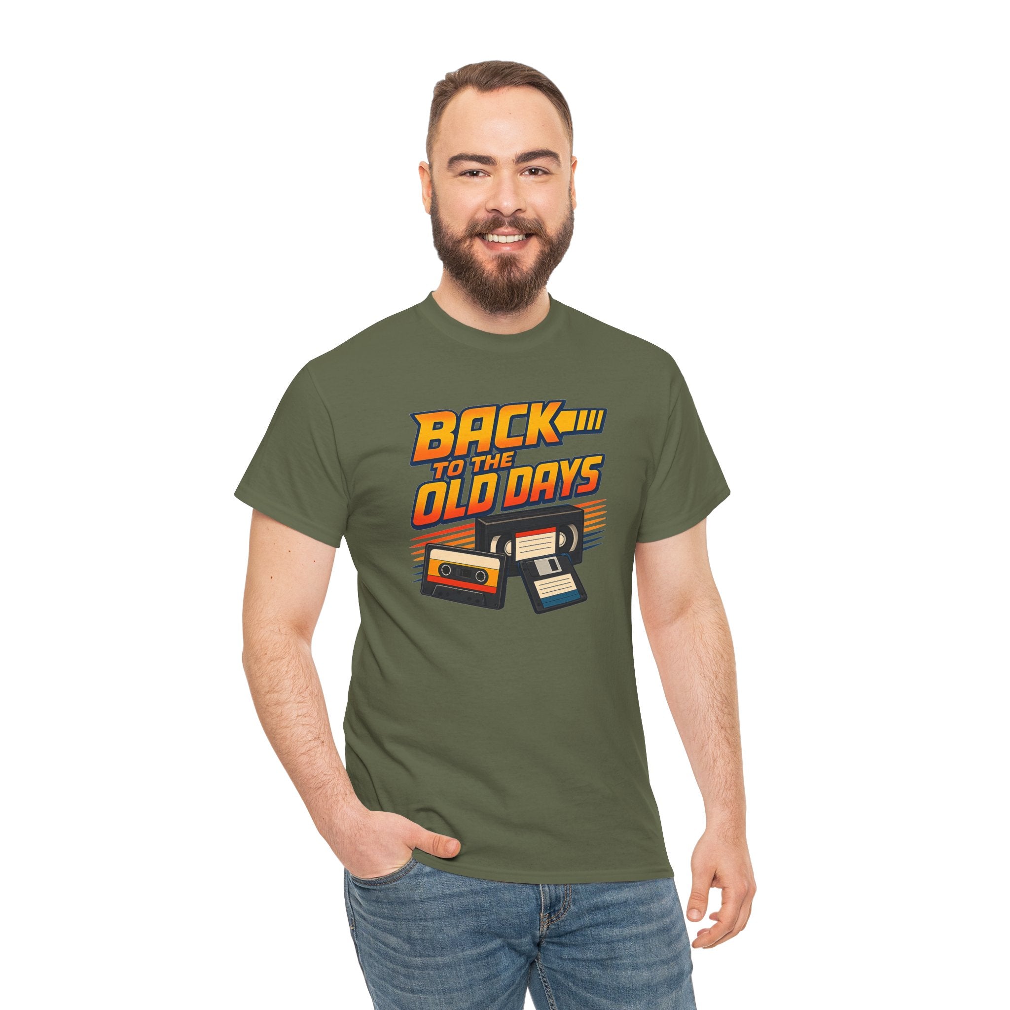 Back to the Old Days Tee – Retro Cassette & VHS Nostalgia T-Shirt