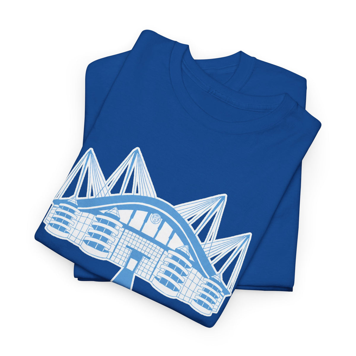 Etihad Stadium Illustration Cotton T-Shirt — Blue Arena Graphic Tee
