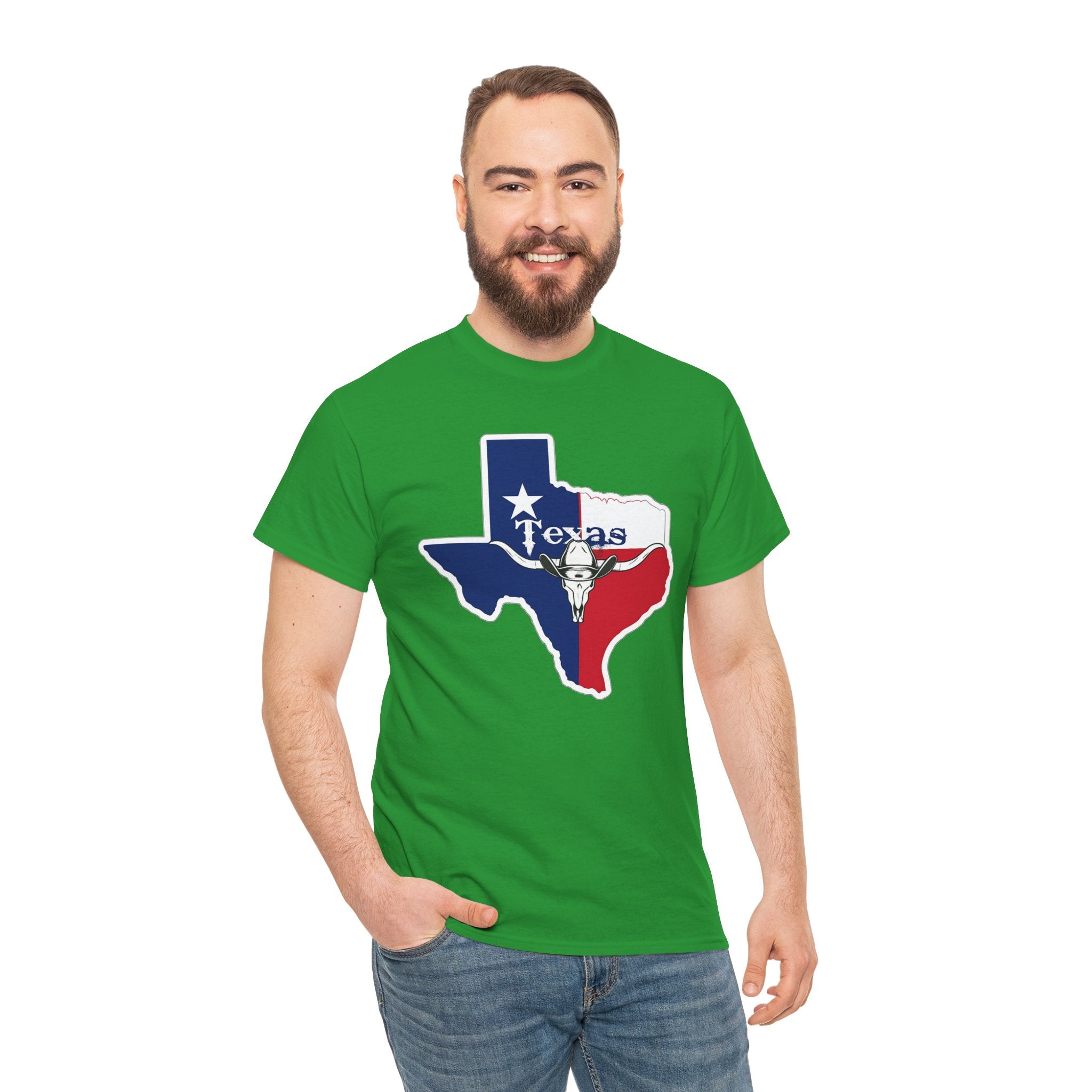 Texas Flag Outline T-Shirt — Lone Star State Map Tee with 'Texas' Text