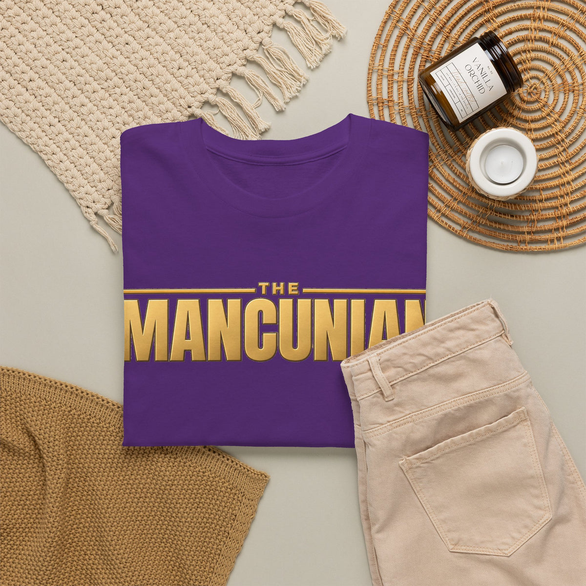Mancunian Gold Logo Cotton T‑Shirt