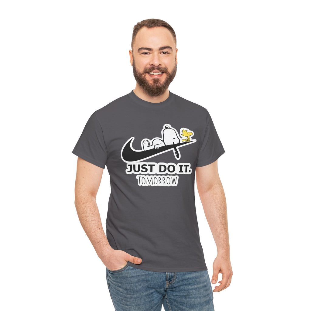 Snoopy "Just Do It Tomorrow" Graphic Cotton T-Shirt