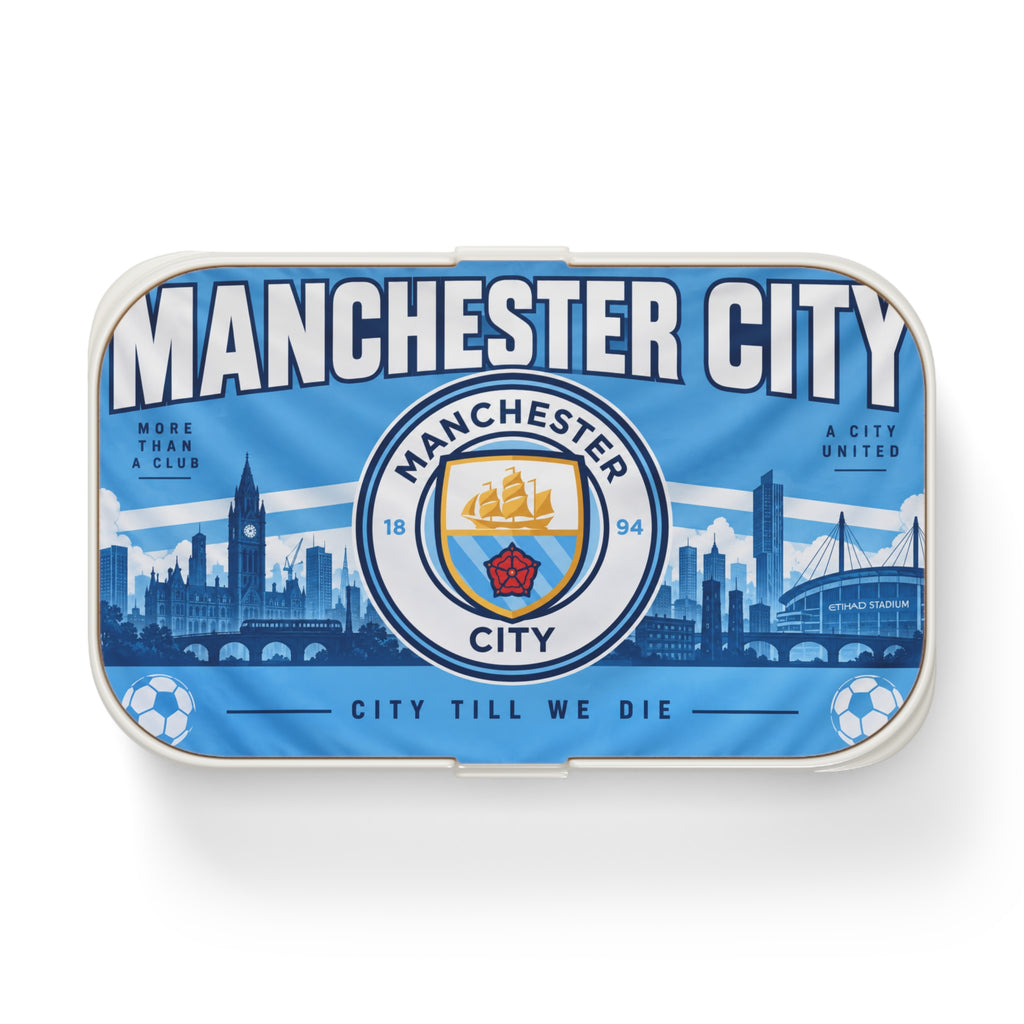 Manchester City Bento Lunch Box — City Till We Die Football Fan Lunchbox