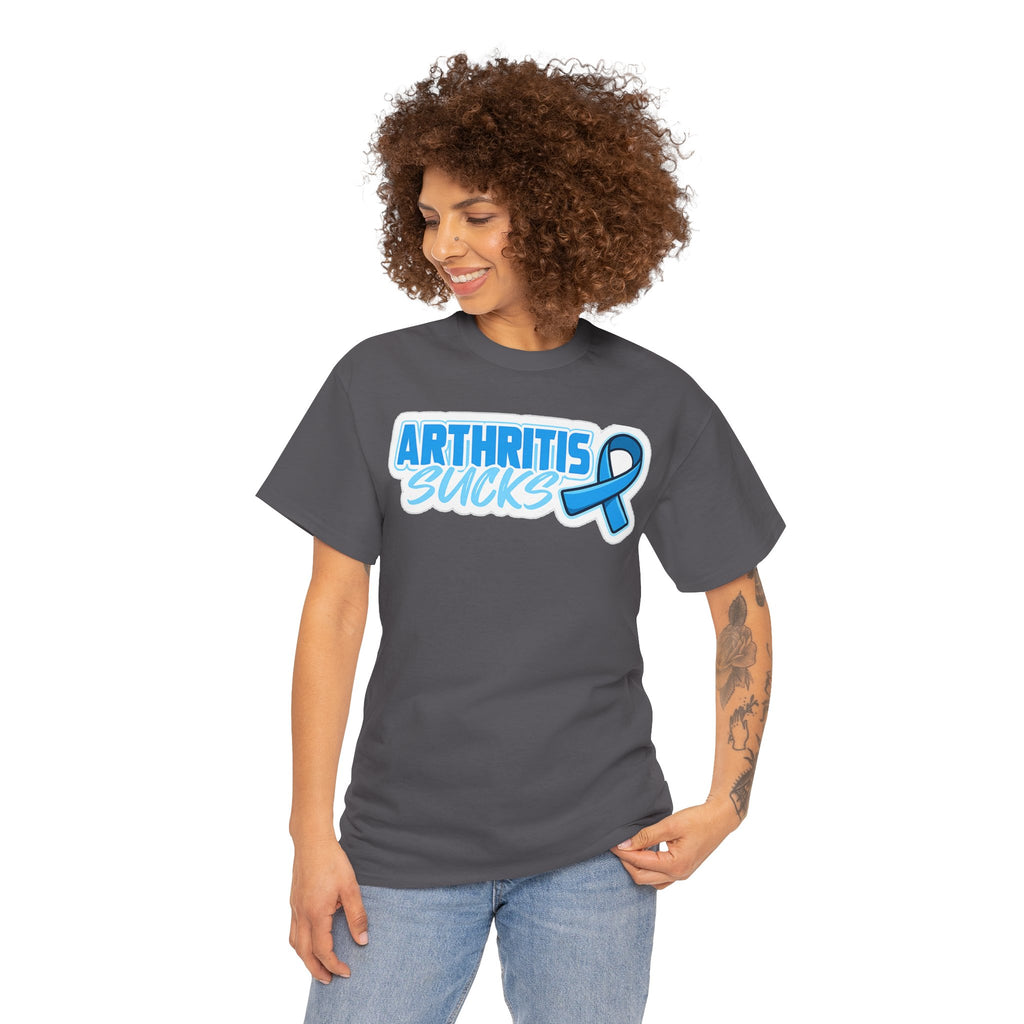 Arthritis Sucks T-Shirt with Awareness Ribbon — Arthritis Support Tee