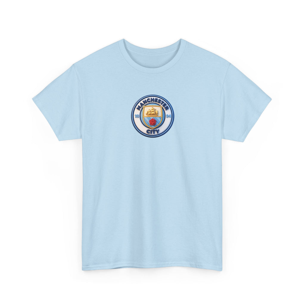 Manchester City Crest Unofficial 3D T-Shirt — Minimal Soccer Logo Tee