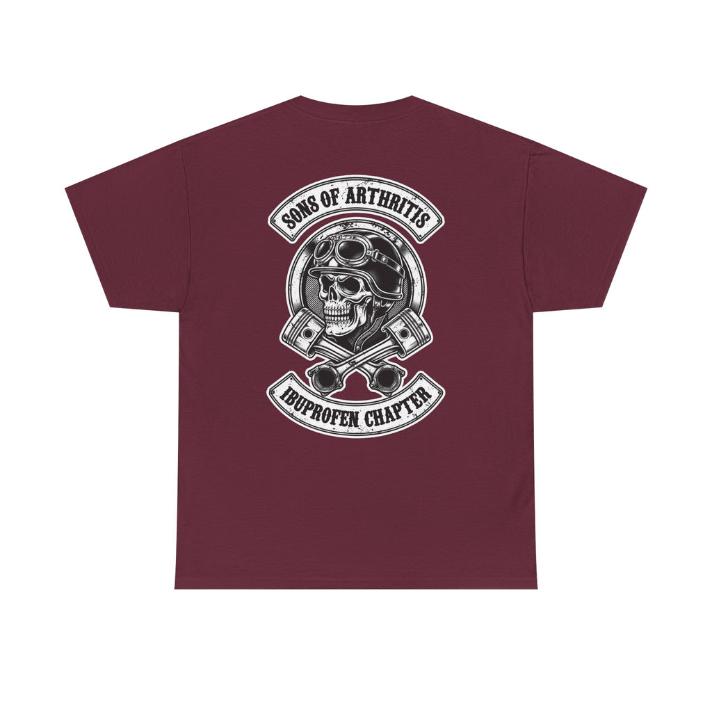 Sons of Arthritis Tee — Humorous Biker Skull "Ibuprofen Chapter" T-Shirt