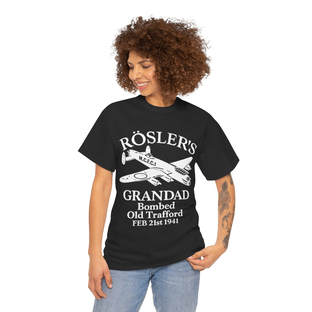 Rösler's Grandad Bombed Old Trafford Tee — WWII Tribute Military Plane Shirt (Feb 21, 1941)