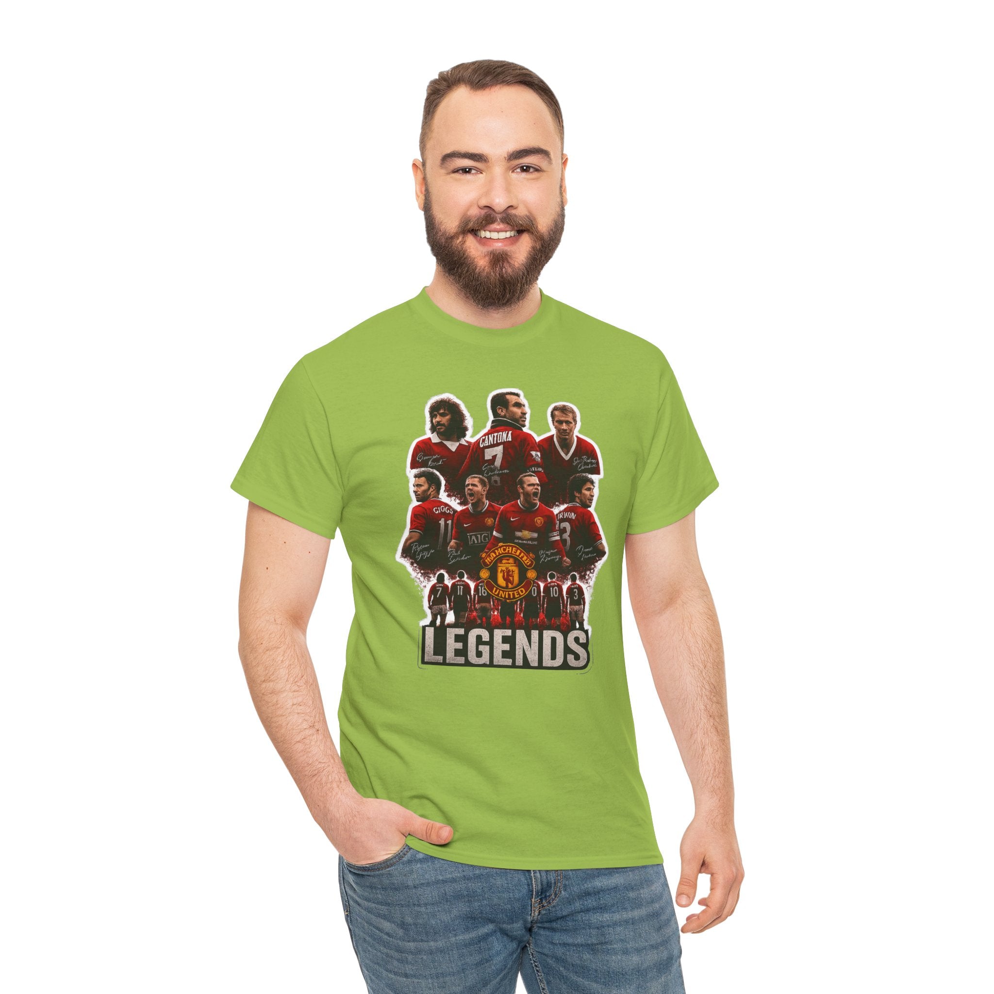 Manchester United Legends Football Team Tee — Retro Manchester United Players Graphic Shirt