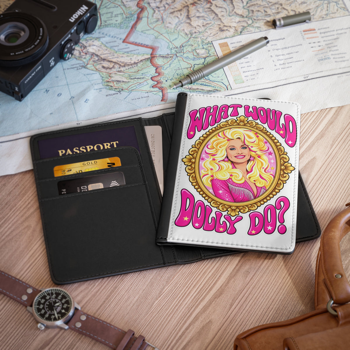 Dolly-Inspired Passport Cover — "What Would Dolly Do?" Travel Wallet
