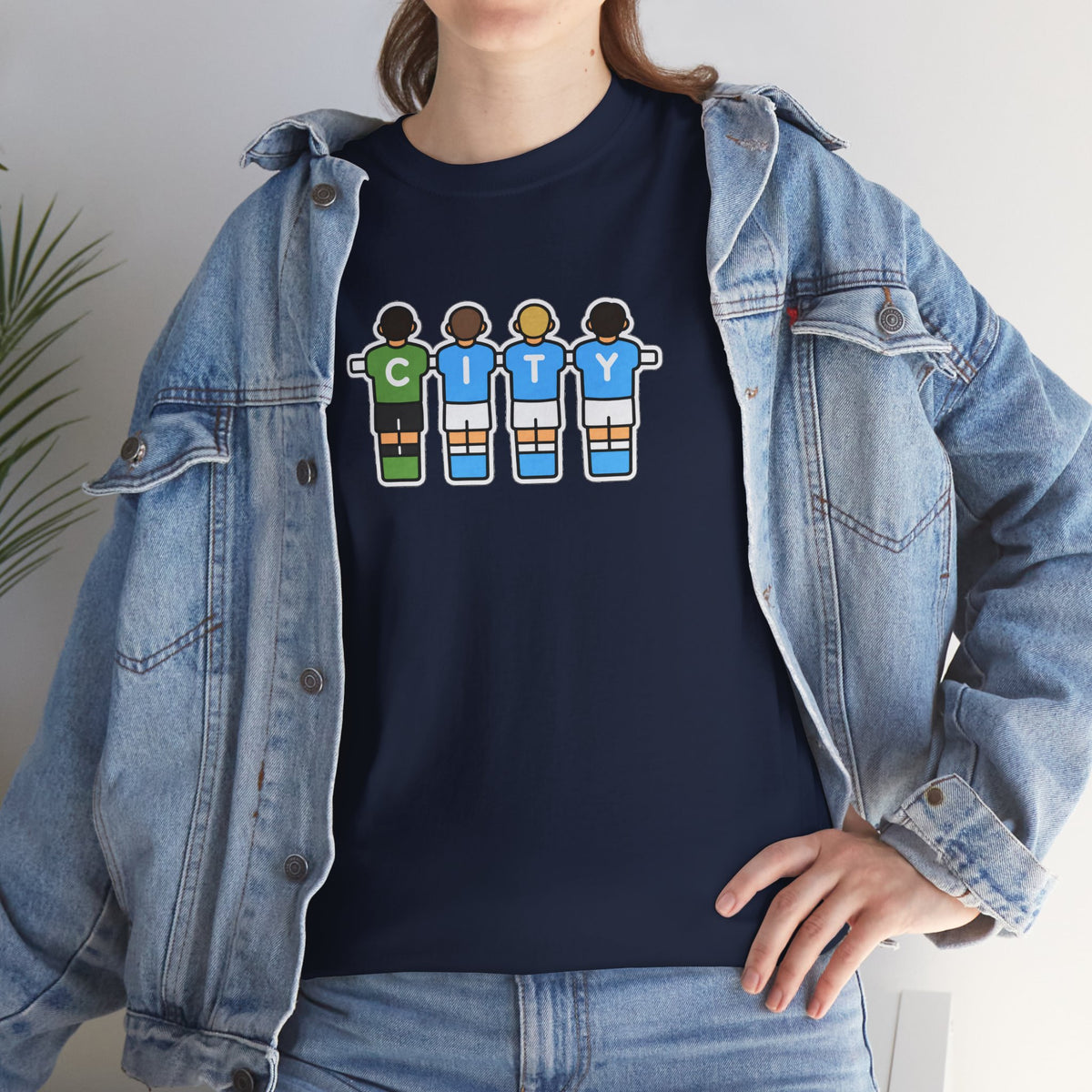 City Soccer Team Tee — Retro Foosball Players Graphic T-Shirt