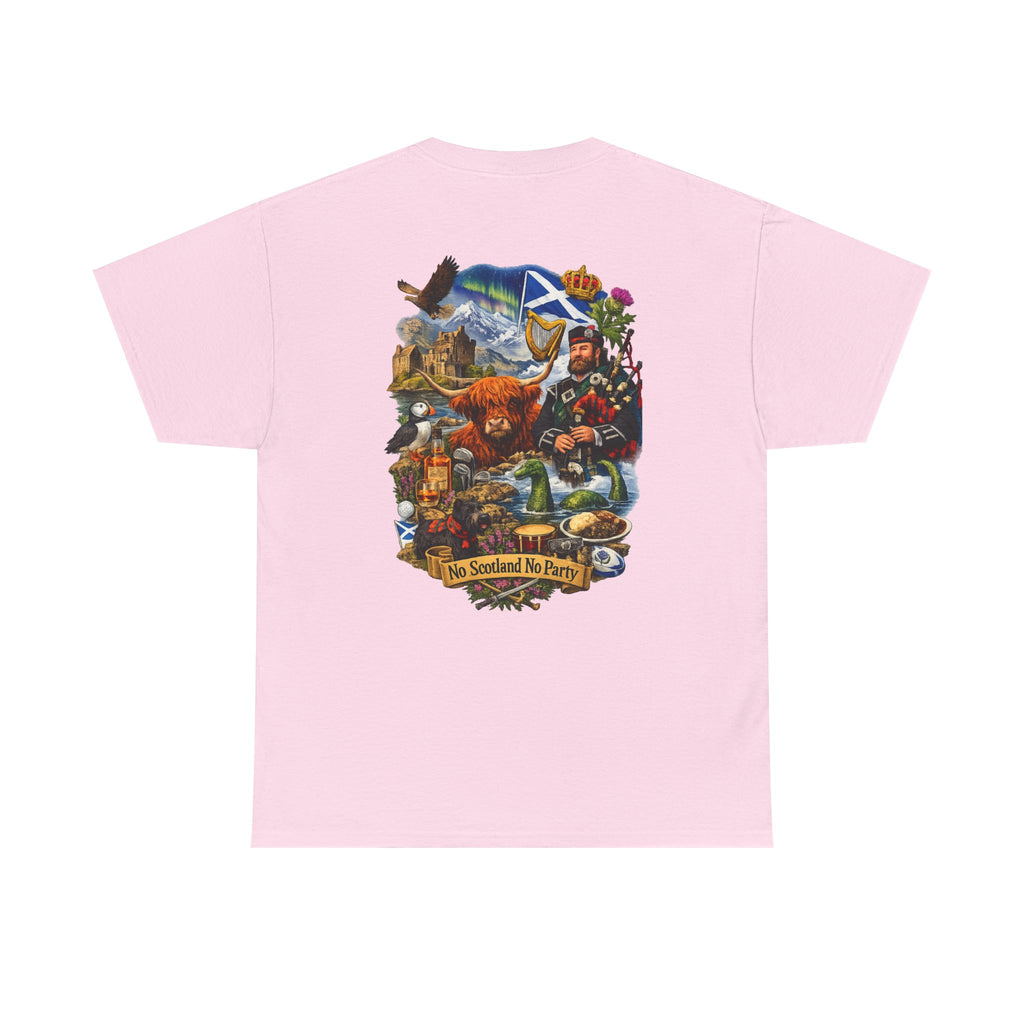 Scotland Collage T-Shirt — "No Scotland No Party" Scottish Heritage Tee
