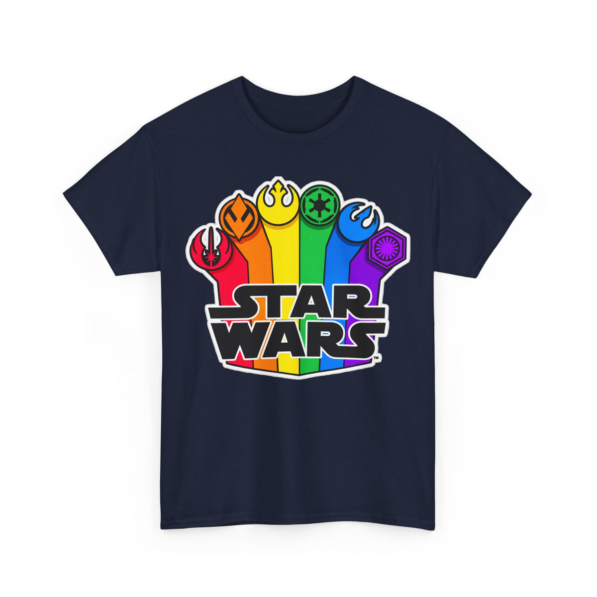 Star Wars Rainbow Emblem Tee — LGBTQ+ Pride Fan Cotton Shirt