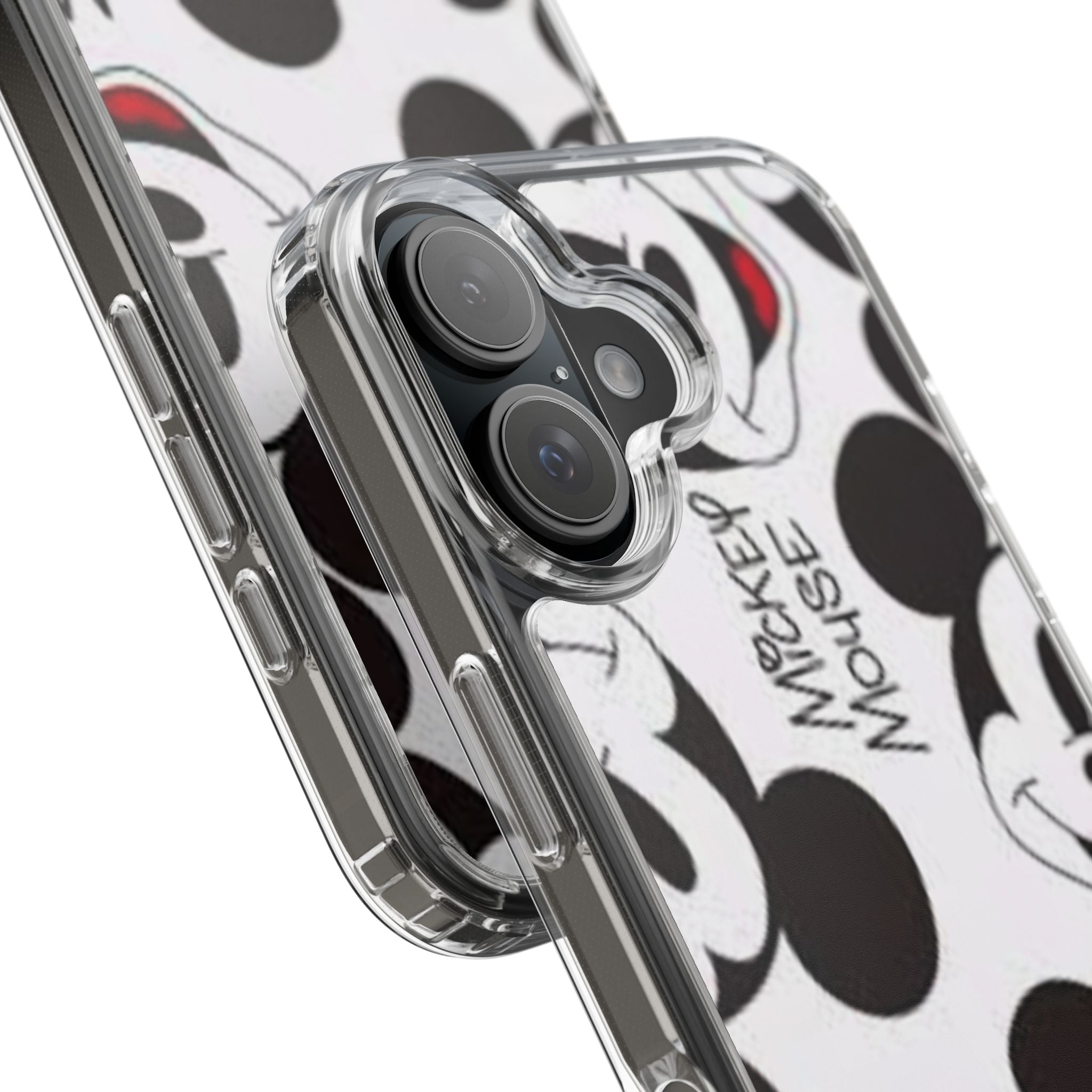 Mickey Mouse Clear Phone Case – Retro Cartoon Pattern Clear Case