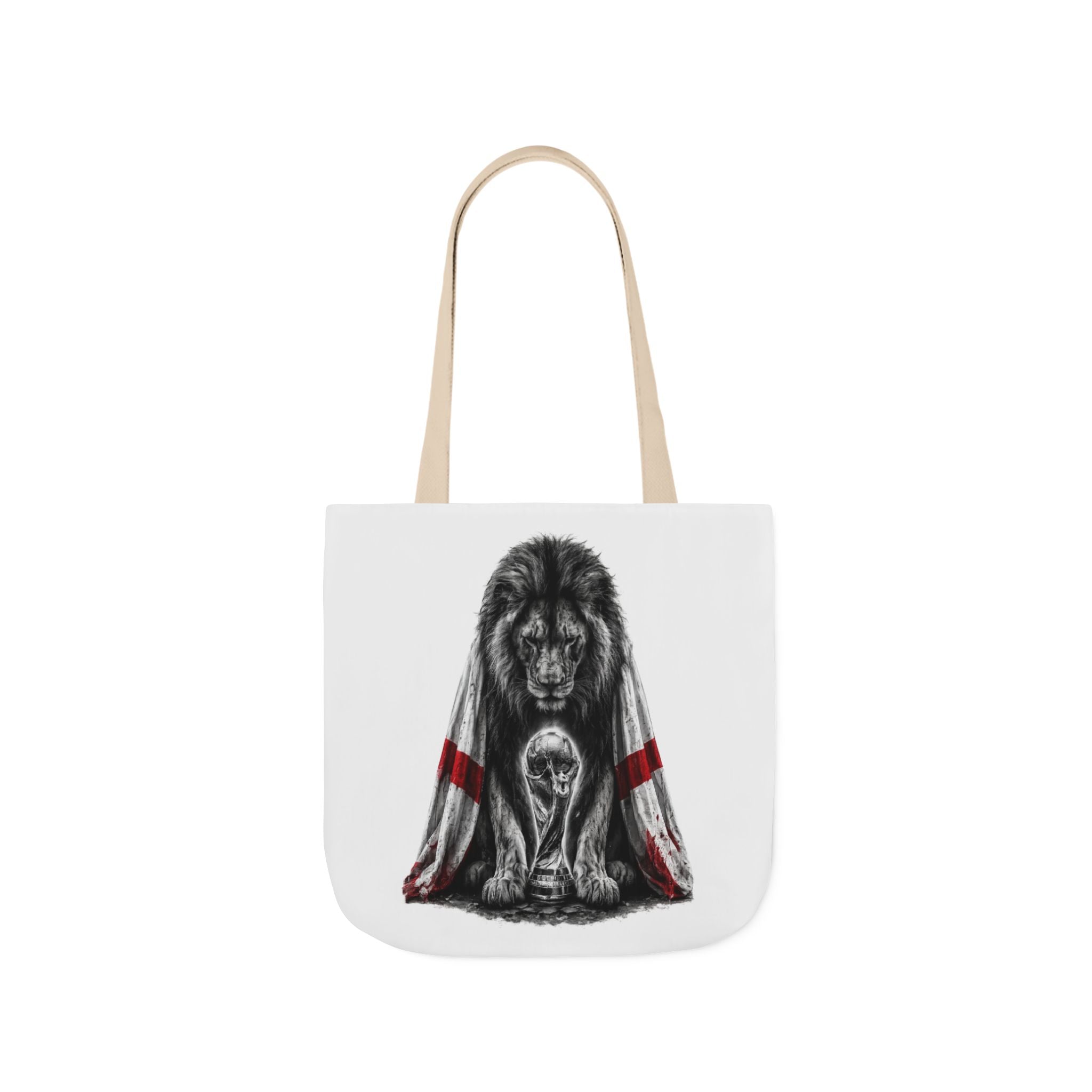 England Lion Guardian Canvas Tote — Protective Lion & Cub Illustration Tote Bag