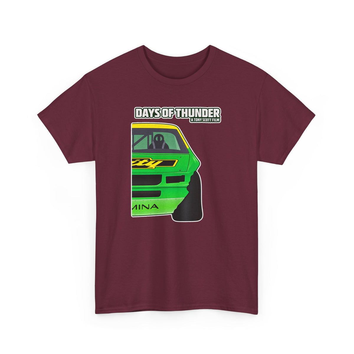 Days of Thunder Racing Car T‑Shirt — Retro Green Muscle Car Tee