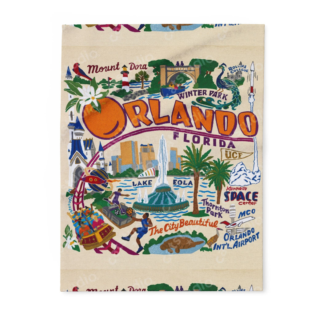 Orlando Vintage Map Fleece Blanket