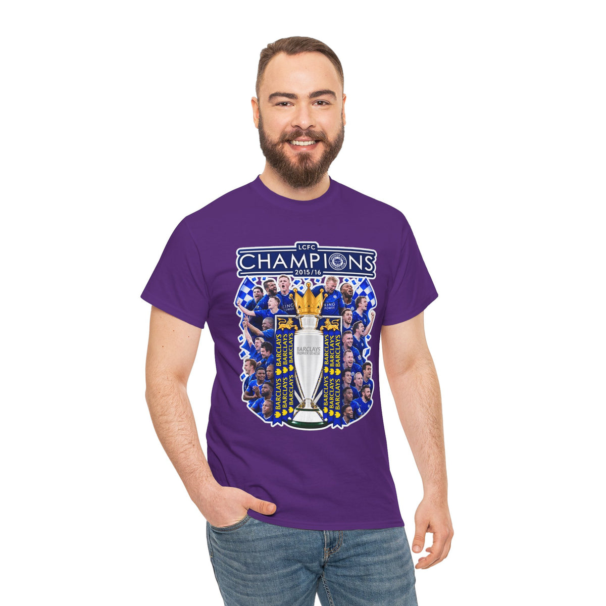 Leicester City 2015/2016 Champions Trophy Soccer T-Shirt — Team Victory Graphic Tee